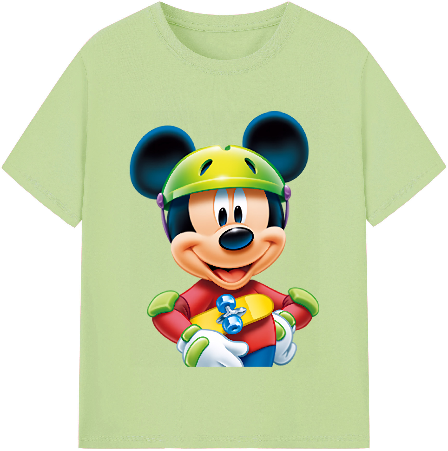 （画像用） ミッキーマウス Mickey Mouse 綿100％半袖Tシャツ（フロントプリント）